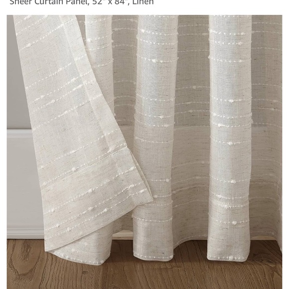 Clean Window Textured Slub Stripe Anti-Dust Allergy/Pet Friendly Sheer Curtains - Picture 3 of 6